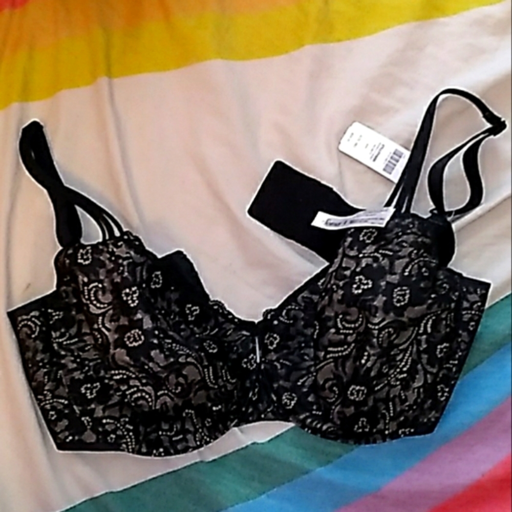 38G Soma Enticing Lift Unlined Balconette Lace and Tan Nude Bra NWOT